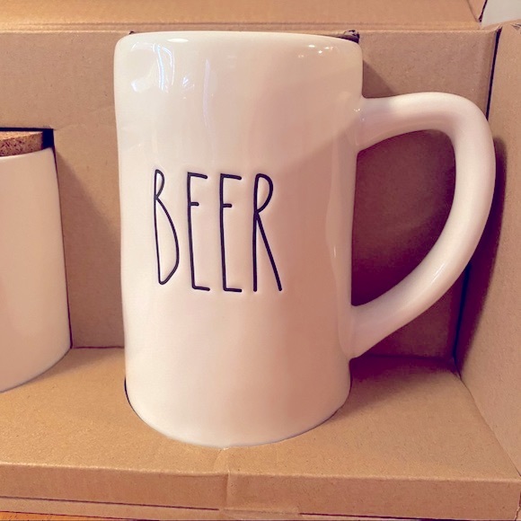 Rae Dunn BEER Stein and BEER FUND Coin Bank Ceramic Set BRAND NEW!! - Picture 4 of 7